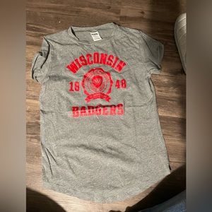 PINK short sleeve Wisconsin Badger shirt